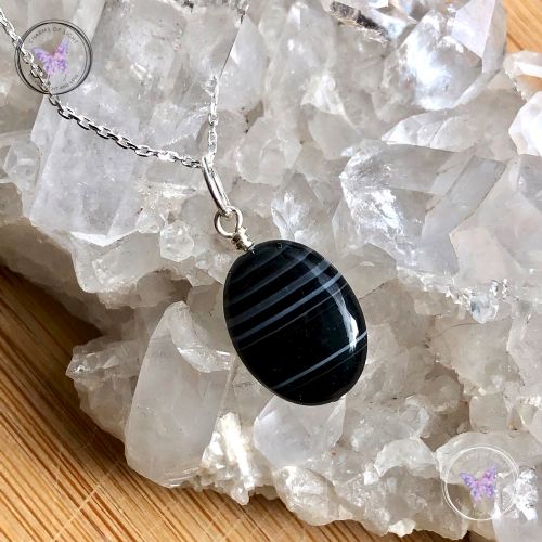 Black Sardonyx Oval Pendant